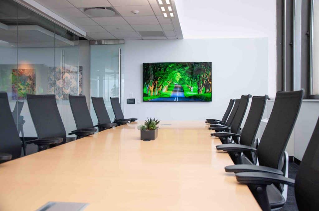 Commercial display in a conference room.